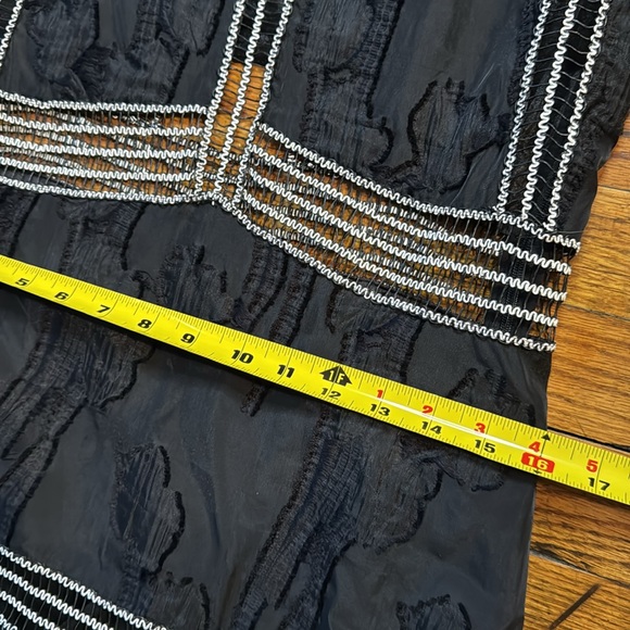 ALEXIS Rajani Black Sheer Details White Contrast Stitching Textured Mini Dress S - Picture 13 of 16